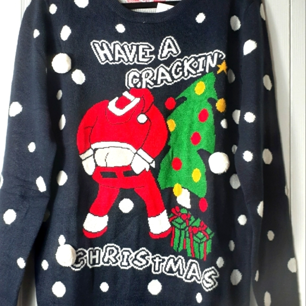 NWT Have A Crackin Christmas ugly naughty ofensive Sweater - XL -
